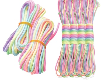 Dia.3mm Rainbow Parachute Cord Rope 1 Core Paracord Bracelet DIY Face Masks Lanyard Camping Tent Tie 10FT-328FT