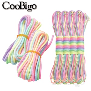 Dia.3mm Rainbow Parachute Cord Rope 1 Core Paracord Bracelet DIY Face Masks Lanyard Camping Tent Tie 10FT-328FT