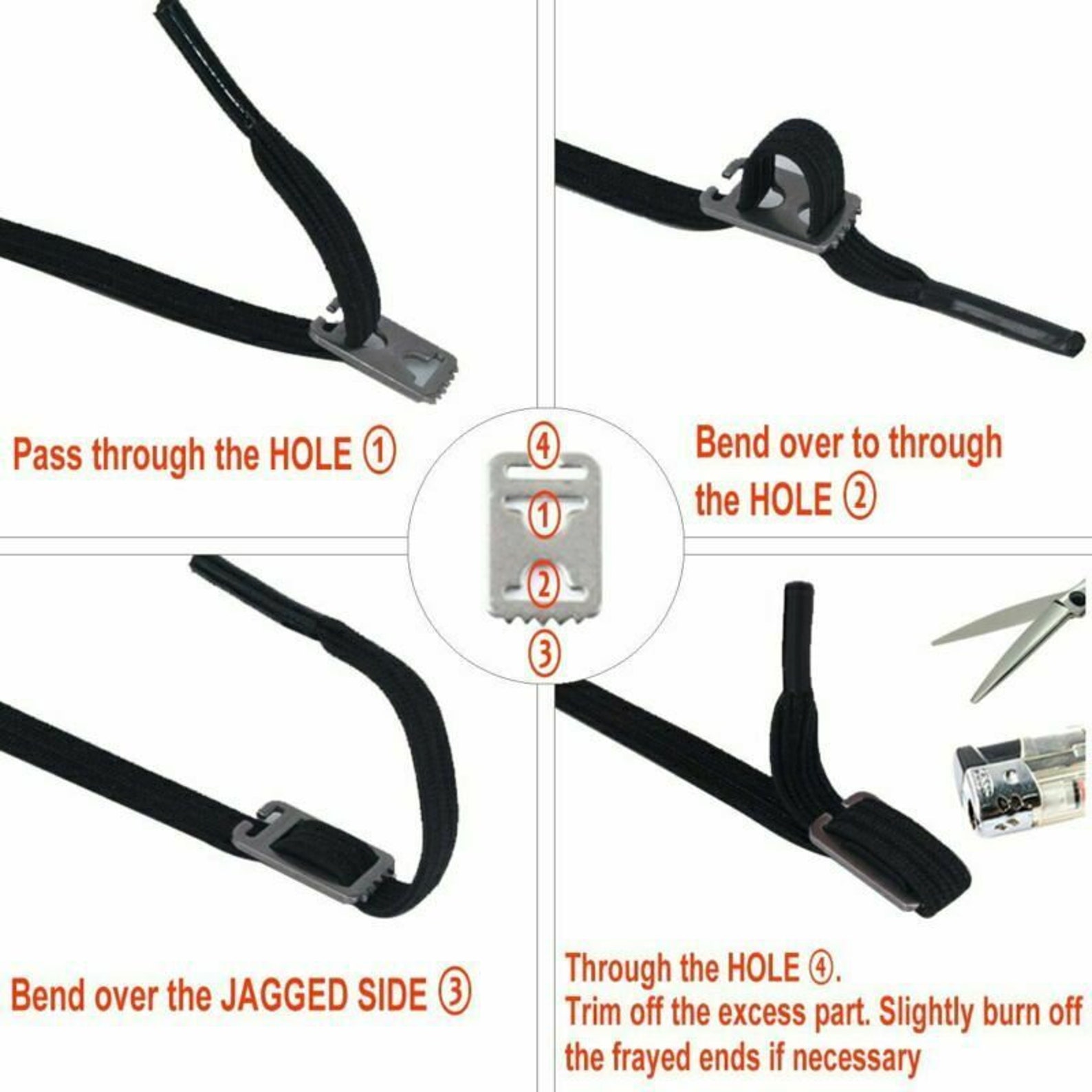 No Tie Shoelace Anchors Lazy Shoe Lace Flat Clip for Walking Running