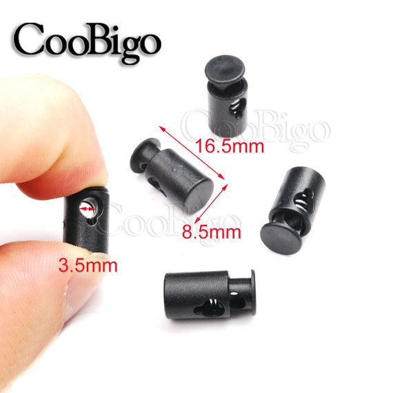 100x Plastic Cord Lock Spring Clasp Stoppers Rope Ends Toggles Clip Apparel Bungee  Cord Accessories Garment Push Lock FLS061-B 