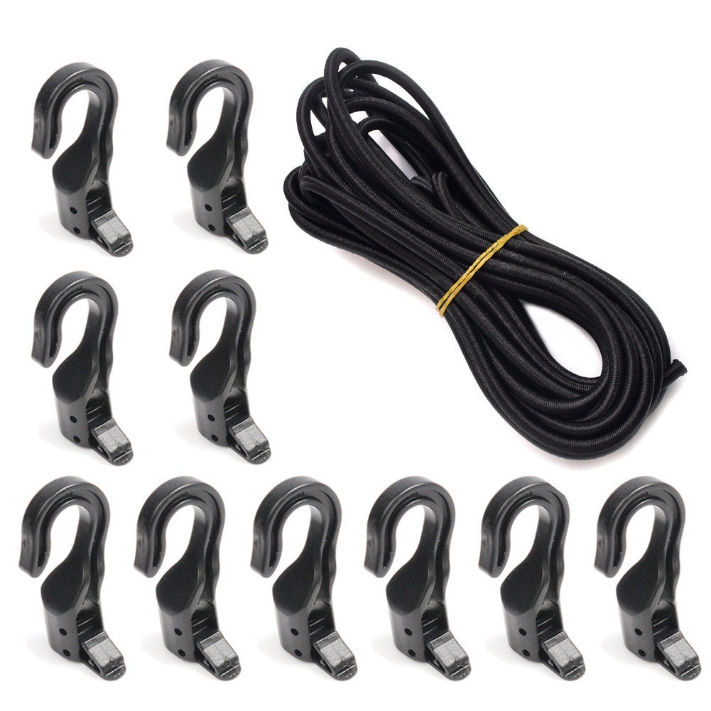 1set Elastic Bungee Rope Shock Cord Strap With Hooks For Car Travel Outdoor  Project Tent Bikes Kayak Luggage Hook