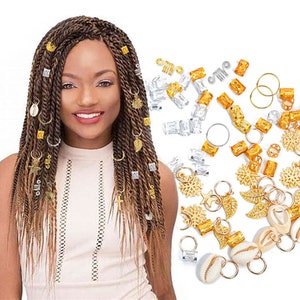 50pcs Colored Beads Hair Clips Plastic Hair Accessories For Women's Braids,  Hair Braiding And Headbands