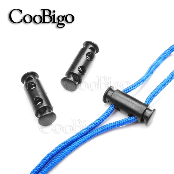 100pcs 3mm Hole Push Cord Lock Spring Rope Ends Clip Clasp Stopper