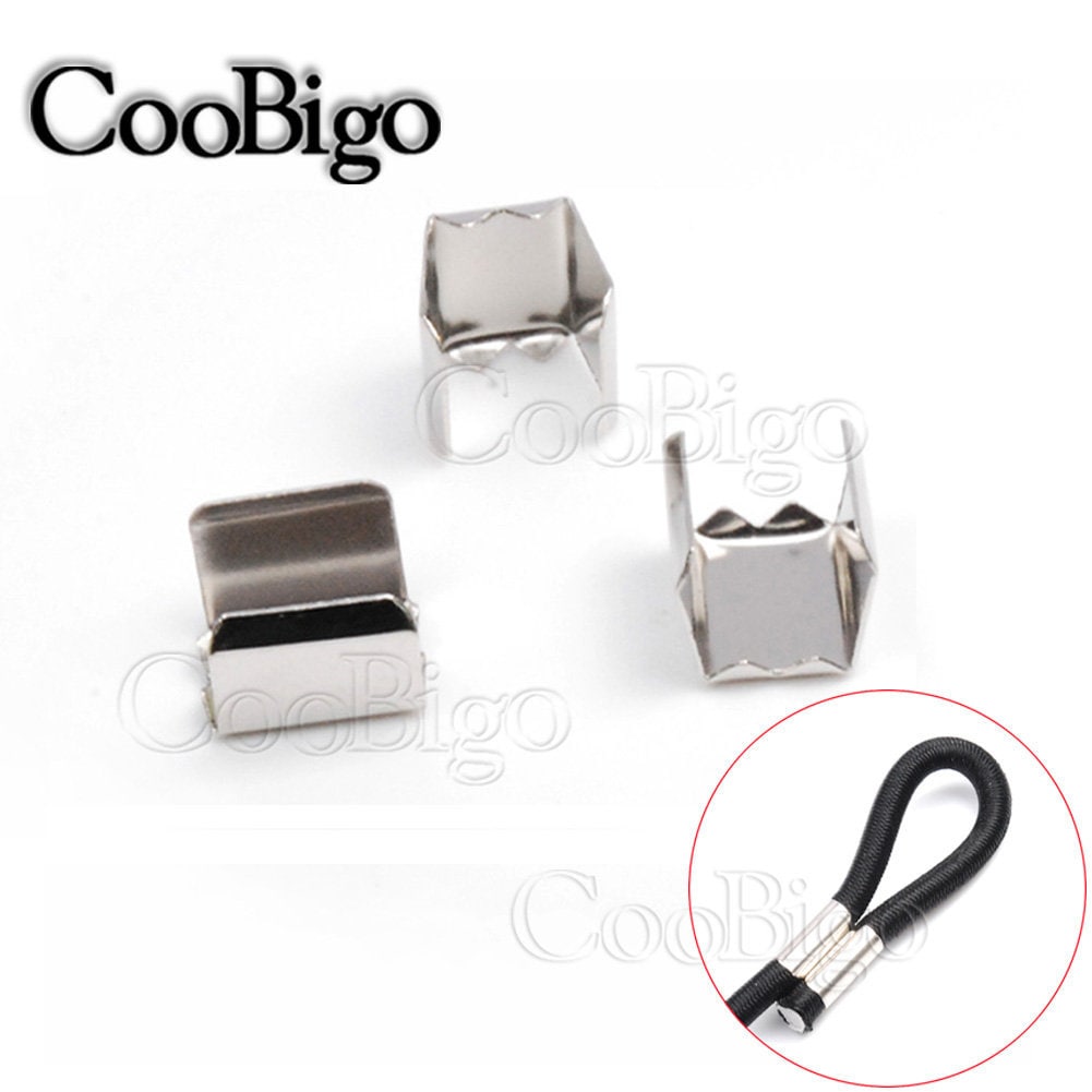 Metal Fold Over Cord Strong Crimp Cord End Cap Leather Clip