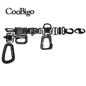 1sets Assorted Buckle Grimloc Web Dominator Molle Tactical Backpack Keychains Organizer Carabiner Webbing Clips Travel Kits #CS011