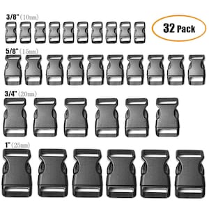 3/8&quot;~1&quot;  Black Plastic Contoured Curved Side Release Buckles For Paracord Bracelets Survival BackPack Pet Collar Bag Accessories