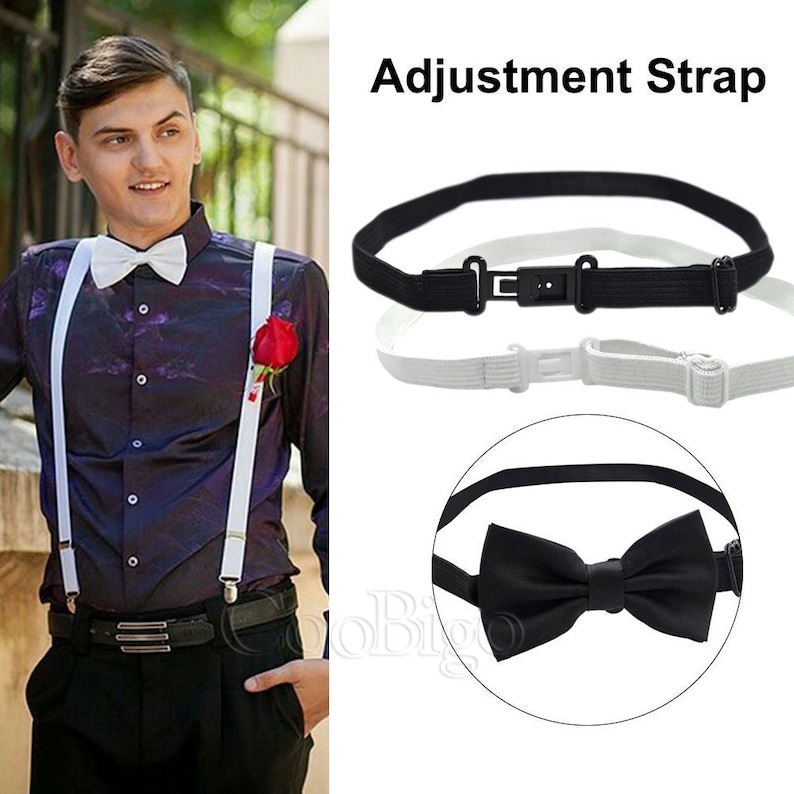 Elastic Bowknot Bow Tie Strap Adjustable Replacement Extender with Buckle for Men Women Wedding Necktie Strap Bow Tie DIY Accessories image 2