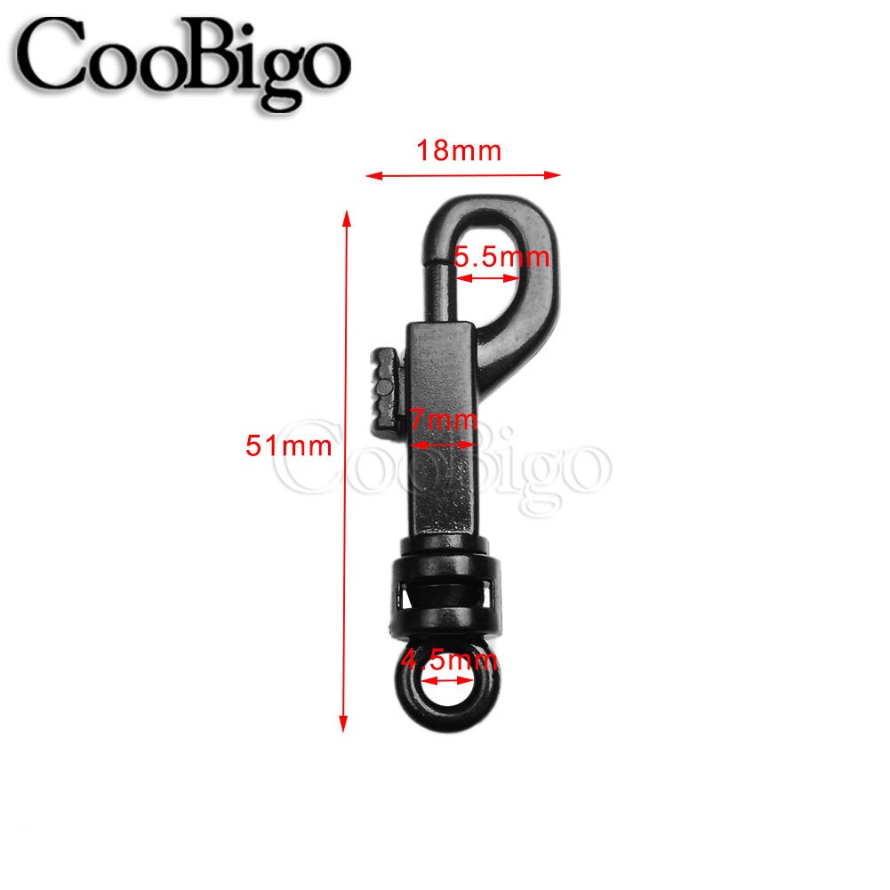 Plastic Snap Hooks Rotary Cord Hole 4.5mm for Paracord Keychain