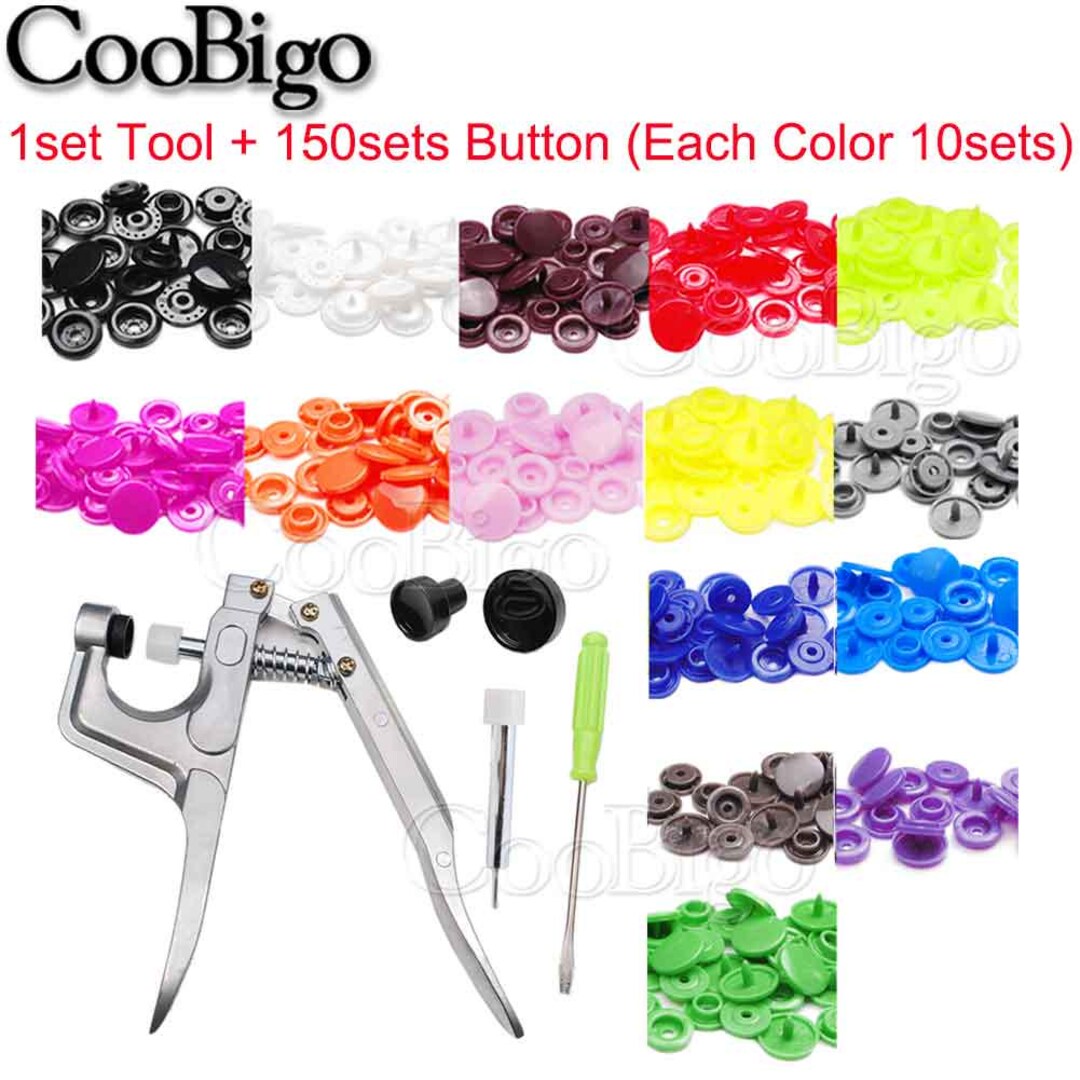 10~14mm Assorted Colors Plastic Resin Snap Buttons for DIY Cloth Diaper ...