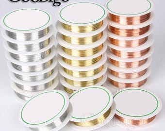 3 Roll Jewelry Making Copper Wire Bare Copper Wire For Bracelet Ring Bead Earrings Necklace Parts 0.2mm -1mm #FJA082-0.2mm~1mm
