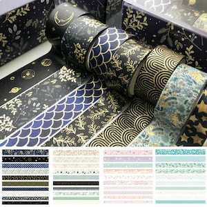 Washi Tape Set Washi Tape Masking Gold Foil Paper DIY Scrapbooking Adhesive Stationery Stickers Craft #S0148-1/2/3/4/5/6