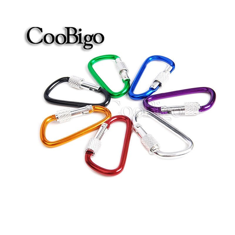 Aluminum Spring Locking Cazabiner Snap Hook With Screw Lock Hanger