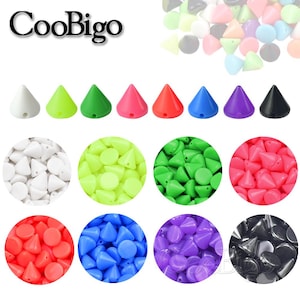 Cone Stud Bead Punk Spike Rivet Acrylic Beads 7.7*7.2mm DIY Sewing Garment Leather Craft Parts Mixed Color #GP008-7C(Mix-s)