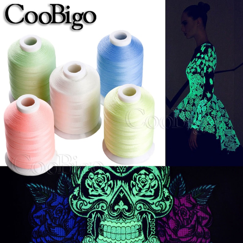 1000 Yards Luminous Glow In The Dark Thread DIY Embroidery Etsy