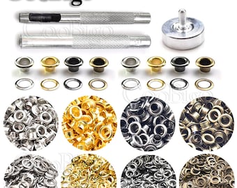 5mm 3/16" 4 Colors Metal Eyelets with Grommet Punch Eyelet Die Tool For Scrapbooking DIY Leather Craft Tag Boot Clothes Accessories