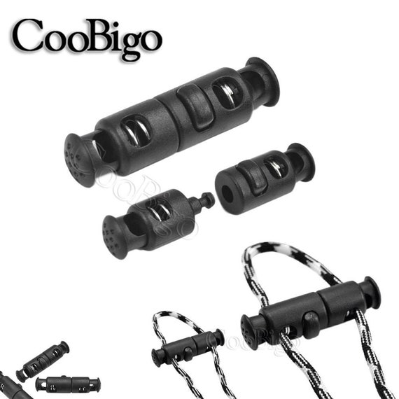 2 Hole Cord Lock Stopper Spring Drawstring Stopper Safety Breakaway Toggle  Rope Clip for Garment Backpack Shoe Accessory 