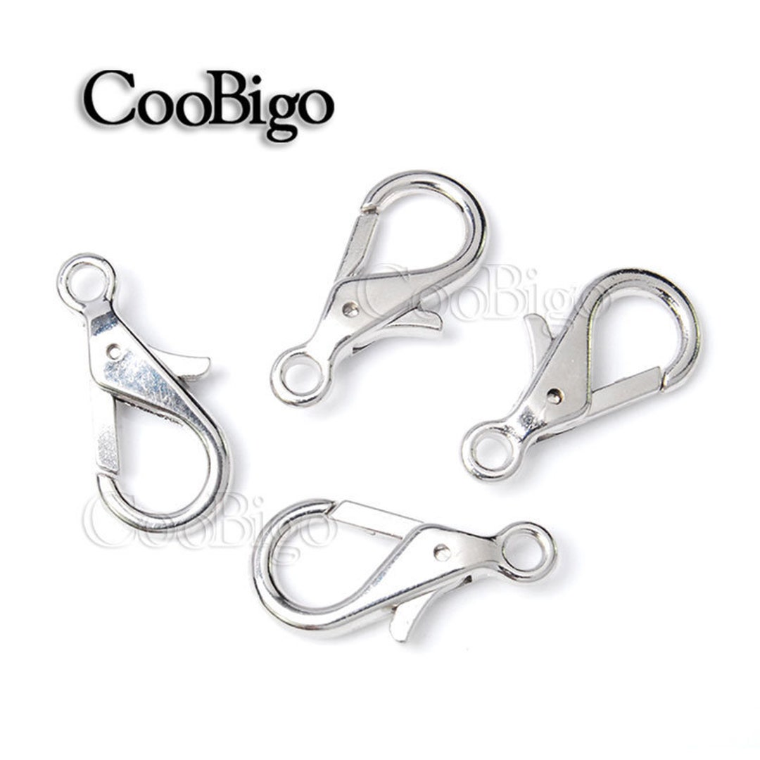 3mm Hole Metal Lobster Clasp Snap Hook Clip Key Ring Chain For