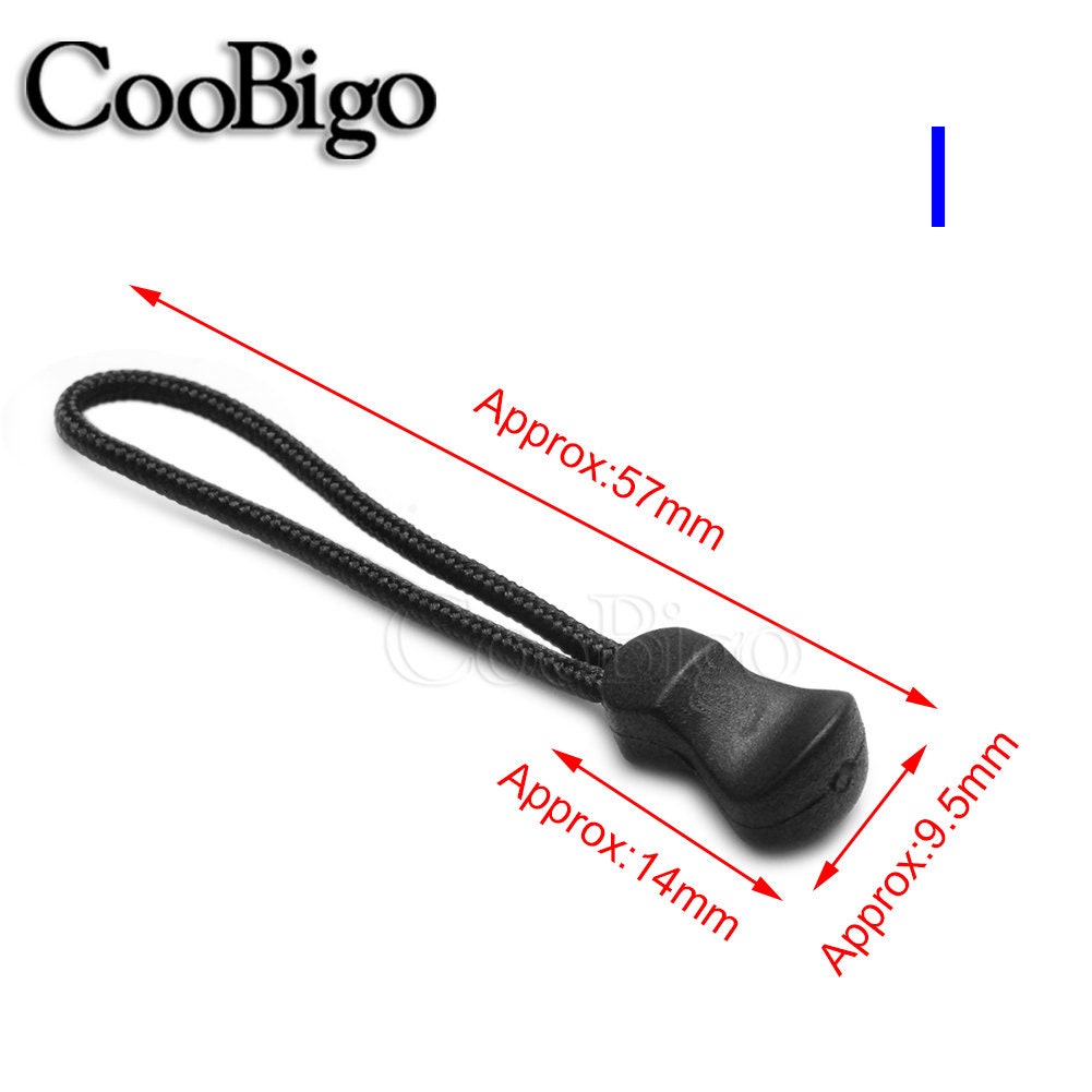レトルト ストラップ 9 Style Black Zipper Pulls Cord Ends Strap Lariat for Hiking
