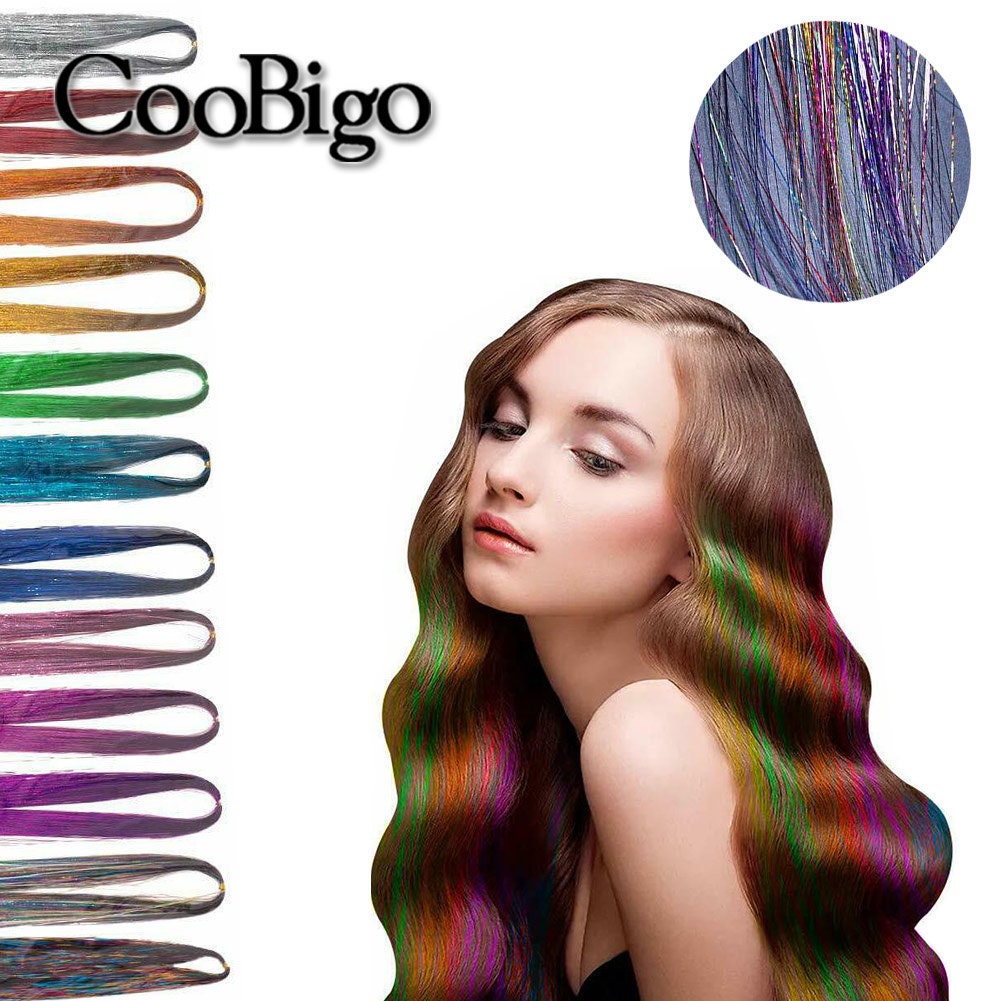 Hair Tinsel Strands Sparkly Hair Extensions Highlights Glitter Hair Tinsel  - China Hair Tinsel and Hair Accessories price