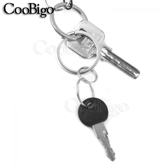 Suuchh 2 Inch Flat Key Rings, Large Split Keychain Rings, Silver Steel Round Edged Circular Keychain Ring Clips Sturdy Key Chain Ring Connector Pack Of 20