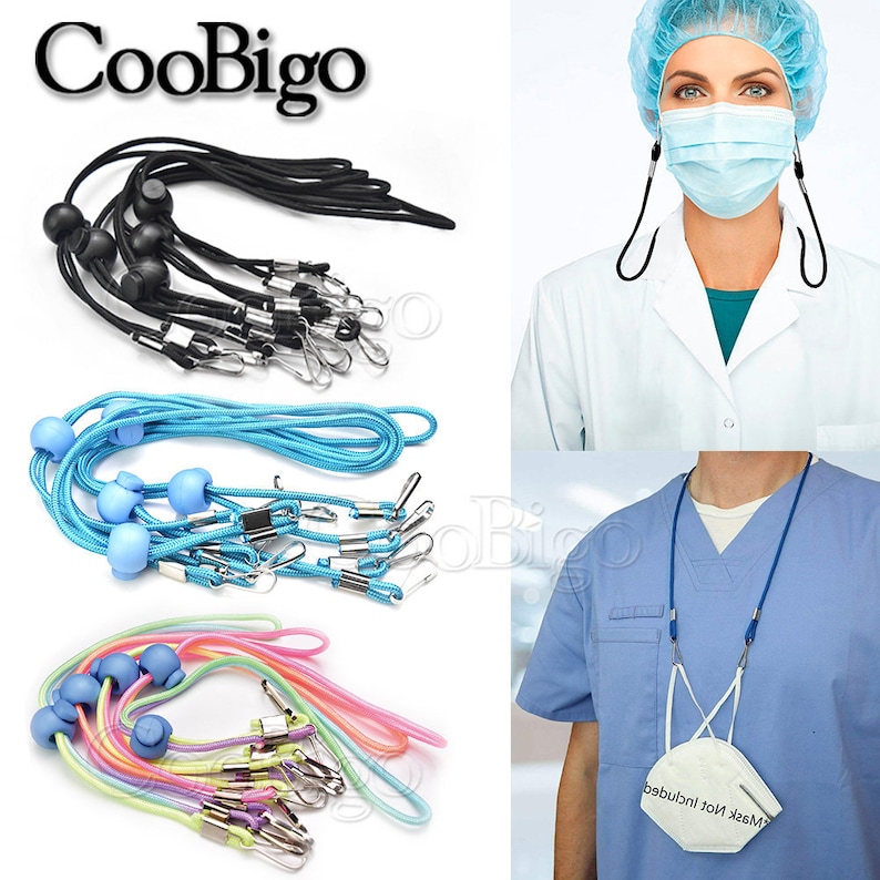 Mask Holder Face Mask Necklace Face Mask Lanyard Adjustable Etsy