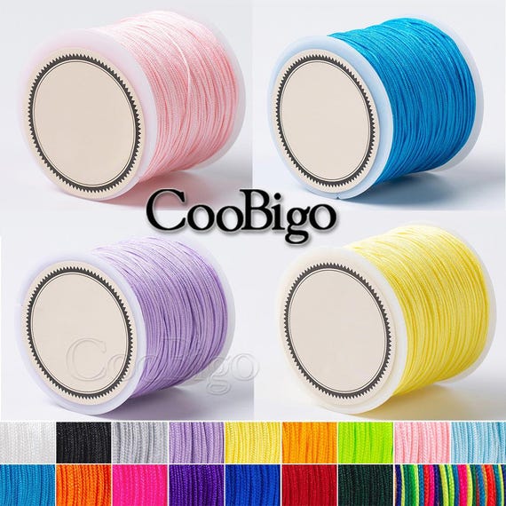 Braided Jewelry Cord Chinese Knot Beading Thread Tassels Nylon Cord Kumihimo String DIY Bracelet Necklace Jewelry Making #FJA083-C(Mixs)