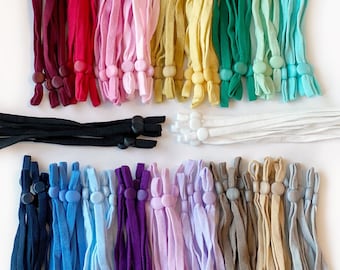 Soft Elastic With Adjuster Elastic With Stoppers Adjustable Ear Loops Soft Elastic Band Cord For DIY Face Masks Sewing #CSF033-5