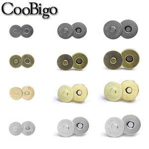 Magnetic Snap Fasteners Clasps Buttons Metal Handbag Purse Wallet Sewing Leather Parts Accessories Dia. 10mm 14mm 18mm #FLQ081-10/14/18