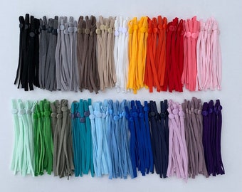 100X Elastic Cord For Masks Soft Elastic With Stoppers Adjuster Elastic Ear Loops For DIY Mask Sewing 5mm Colorful #CSF033-5