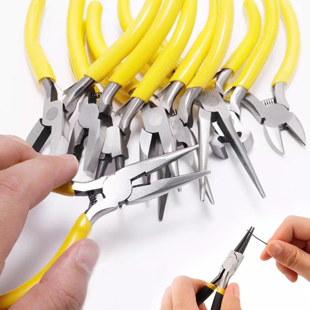 Stainless Steel Cutting Pliers Mini Jewelry Round Nose Pliers, Flat