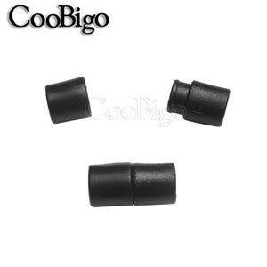 May include: Three black plastic cord end stoppers. The stoppers are designed to be used on cords or ropes to prevent fraying.
