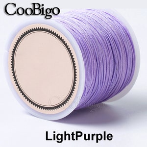 Braided Jewelry Cord Chinese Knot Beading Thread Tassels Nylon Cord Kumihimo String DIY Bracelet Necklace Jewelry Making #FJA083-C(Mixs) Light Purple