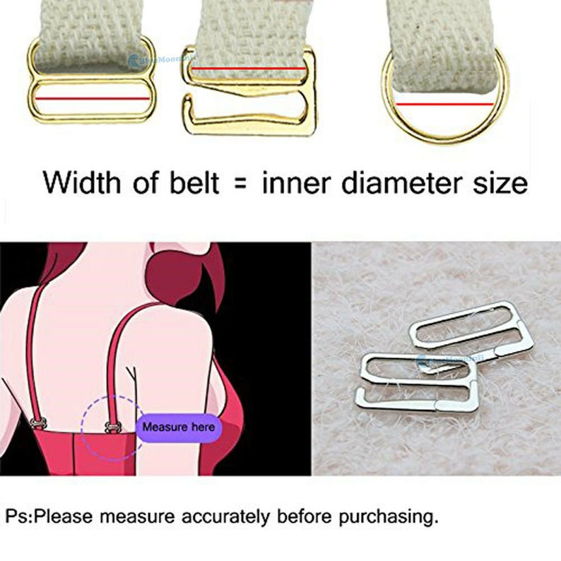 6mm25mm Metal Lingerie Bra Strap Ring Sliders Ajusteur Bikini Hook Pour Lingerie Ajustement Corset Jarretière BRICOLAGE Accessoires image 10