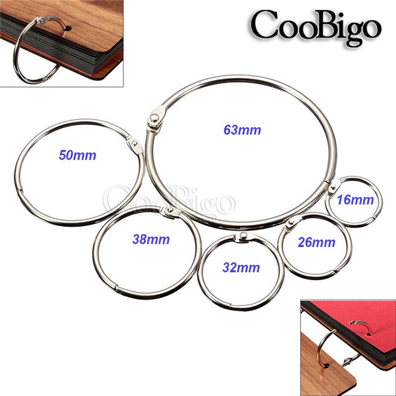 Uxcell Loose Leaf Binder Rings, 1.5 Inch 6 Pcs Metal Book Binding Rings D Shaped With Nickel Plated For Index Cards Silver
