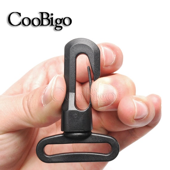 3/4 1-1/2 Black Plastic Swivel Snap Hooks for Outdoor Camping