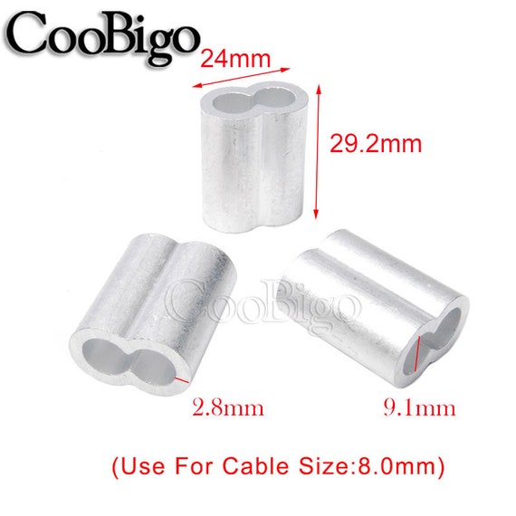 Aluminum Cable Crimps Sleeves for 3/8 Wire Rope Cable - Aluminum Cable  Sleeves Cable Crimp Wire Crimps Aluminum Crimping Loop Sleeve Wire Rope  Crimp