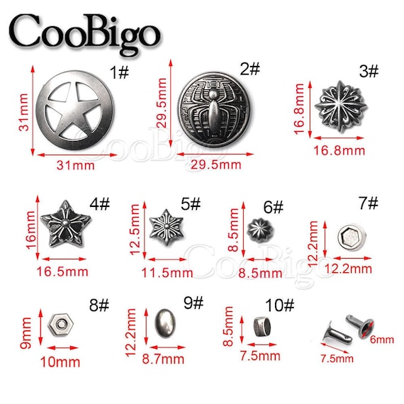Metal Rivet Studs Spikes Punk Rock  DIY Leather Craft  Leatherworking for Fabric Leather Skull Rivet
