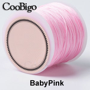 Braided Jewelry Cord Chinese Knot Beading Thread Tassels Nylon Cord Kumihimo String DIY Bracelet Necklace Jewelry Making #FJA083-C(Mixs) BabyPink