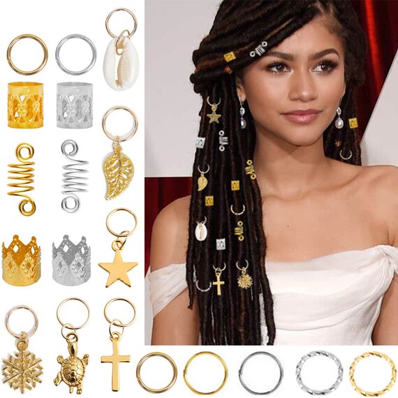 How to Add Gold Cuffs Beads to your hair - No braids or Locs Gold Cuff  Beads 