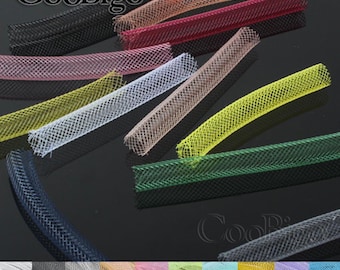 8mm Plastic Tubular Crinoline Stretch Tubing Horsehair Braid Tube for Cyberlox Hair Ornament Bows Gift Wrapping Supplies DIY Craft
