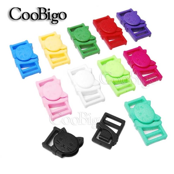 3/8" Colorful Cat-Head Safty Breakaway Buckles For Garment Backpack Luggage Pet Collar Strap Accessories #FLC124(Mix-s)
