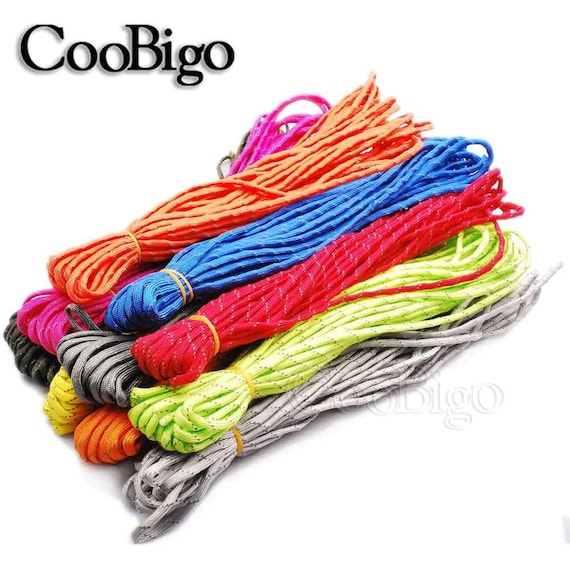50FT Reflective Parachute 550 Cord Rope 7 Core Strand Paracord Bracelet  Buckle Outdoor Camping 12 Colors Pick s0021-50cmix 