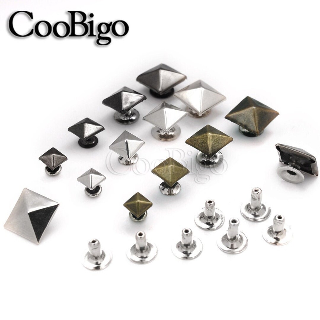 Silver Cone Studs and Spikes Metal Double Cap Rivets Stud Round Nail Rivet  DIY Clothes Shoes Bag Clothing Accessories Wholesale - AliExpress