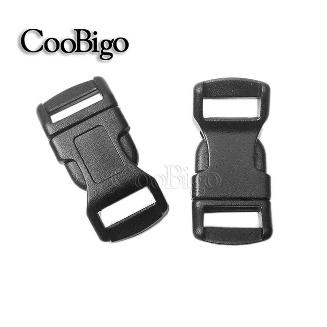 CooBigo Buckles 1 Quick Release Buckle 6 Pcs + Tri-Glide Slide 12 Pcs,  Plastic Buckles for Straps Backpack Clips Replacement,Dual Adjustable No  Sew 1