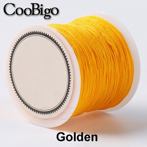 Braided Jewelry Cord Chinese Knot Beading Thread Tassels Nylon Cord Kumihimo String DIY Bracelet Necklace Jewelry Making #FJA083-C(Mixs) Golden