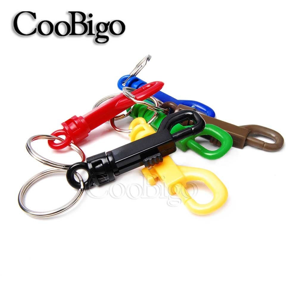 Colorful Snap Hooks Rotary Cord Hole 6.5mm With Split Keychain O-ring Dia.  30mm for Backpack Camping Kits FLC018 -  Hong Kong