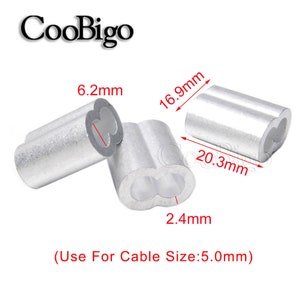 Antrader Aluminum Crimping Loop Sleeve 20PCS Wire Rope Aluminum Sleeve Clip Fitt Antrader Aluminum Crimping Loop Sleeve 20PCS Wire Rope Aluminum Sleeve Clip Fitt