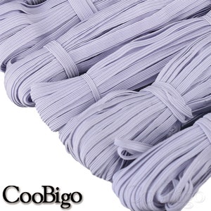 1/4"(6mm) Flaches Elastisches Band Spandex Band geflochtenes Kordelseil für DIY Gesichtsmaske Lanyard Schuhkette Bekleidung Nähen Handwerk
