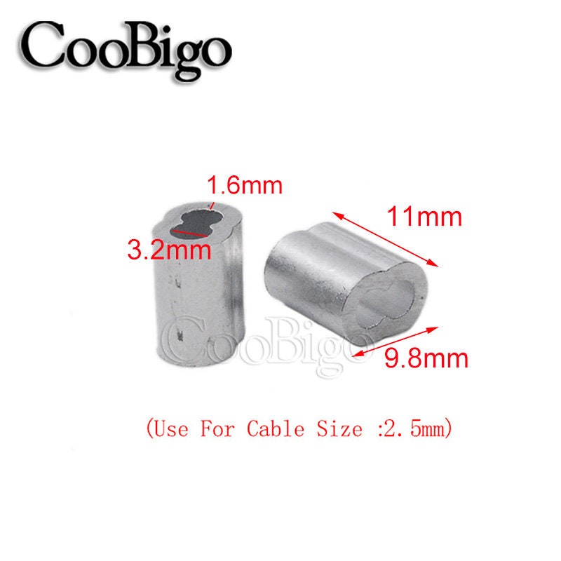 10pcs 516 Aluminum Cable Crimps Sleeves Cable Ferrule Clip Fittings for Crimping Wire Rope Cable Flq049-8.0