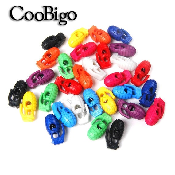 レトルト ストラップ 50x Assorted Colors Cord Lock Hand Grenade Shape Spring Stopper
